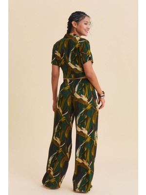 Los Banditos Normal Bel Düğmeli Kadın Palazzo Pantolon