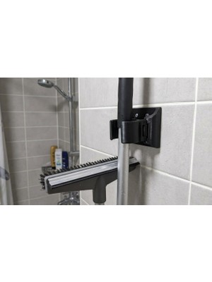 Antilop Duvar Tipi Mop & Çekpas Tutucu | 3D Baskı Banyo Organizer | Süpürge Sapı Askısı | Güçlü Sabitleme