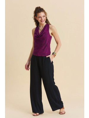 Los Banditos Normal Bel Düğmeli Kadın Palazzo Pantolon