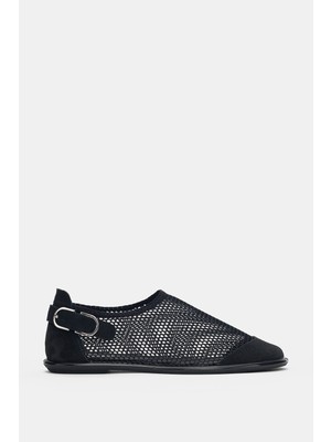 Selin Shoes Relmor File Detay Toka Aksesuar Kadın Ayakkabı- Siyah
