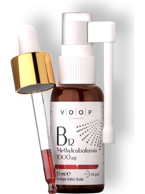 Voop Vitamin B12 Methylcobalamin | 1000 µg (Mikro Gram) Sprey-Damla - 10 ml