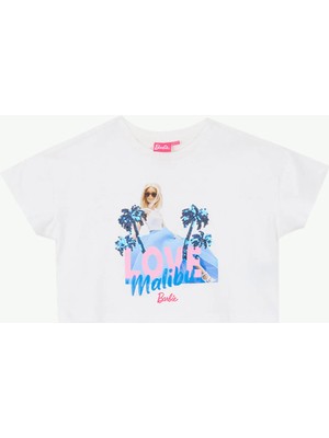 Barbie Baskılı Ekru Kız Çocuk T-Shirt BRB6SG-TST6426
