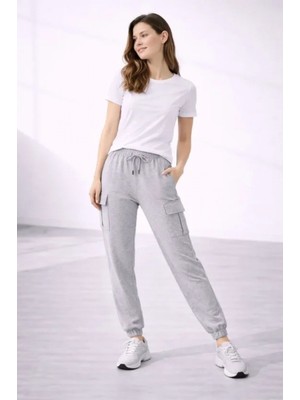 MiraLive Miray- Jogger Eşofman Altı Rahat Kalıp, Kargo Cepli, Lastikli Paça, Günlük Spor Pantolon - Gri