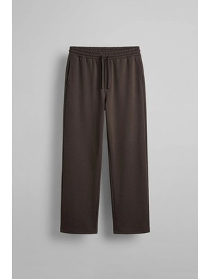 Abluka Online Erkek Baggy Fit Rahat Kesim Esnek Kumaş Eşofman Altı Kahverengi