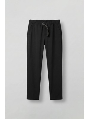 Erkek Beli Lastikli Tecno Kumaş Slim Fit Pantolon Siyah