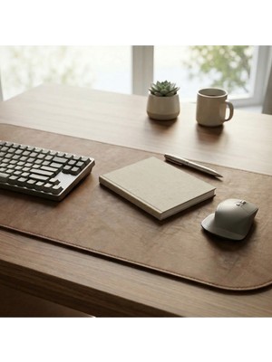 Grand Fine Art 1 Adet Deri Mini Runner-Klavye Altlığı-Masa Matı-Masa Sümeni -Çok Amaçlı Kullanım