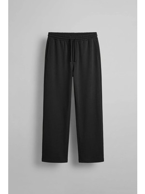 Abluka Online Erkek Baggy Fit Rahat Kesim Esnek Kumaş Eşofman Altı Siyah