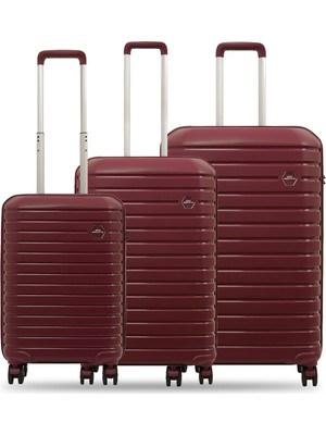GROUND Vanille 3'lü Valiz Seti Bordo - 10663