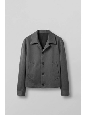 Abluka Online Erkek Smart Casual Relaxed Fit Düğmeli Ceket Gri