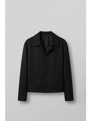 Abluka Online Erkek Smart Casual Relaxed Fit Düğmeli Ceket Siyah