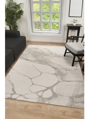 Esperya Home Petra Modern Premium Krem Gri Halı Yumuşak Dokuma Halı Salon Oturma Odası Mutfak Yolluk