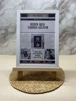 Atelier Baskı Kişiye Özel Gazete Manşeti Tablosu - Bebek Müjdesi & Düğün Haberi