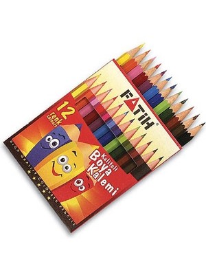 Fatih 12 Renk Yarım Boy Kuru Boya 12 Parça Kaliteli Boya Kalemi Ölçülerle