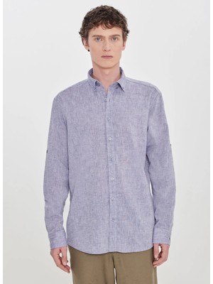 Altınyıldız Classics Lacivert Erkek Düğmeli Comfort Fit Gömlek ACE201262270