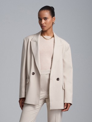 Dilvin 60795 Blazer Ceket-Taş