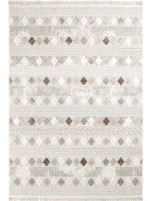 Halı Sepeti Enti Bonn 8807 Bej Iskandinav Halı Salon Halısı Kesme Halı Yolluk