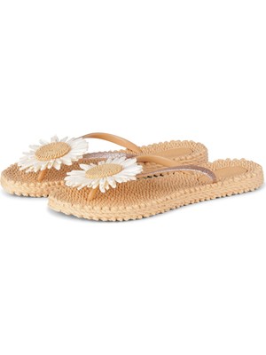 Ilse Jacobsen Beige CHEERFUL16F - Bej Çiçekli Parmak Arası Terlik