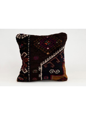 Kilim Wholesale El Yapımı Kilimden Yapılmış Vintage Kırlent Kılıfı, Yün, 40X40 cm