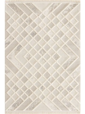 Halı Sepeti Enti Bonn 8802 Krem Iskandinav Halı Salon Halısı Kesme Halı Yolluk