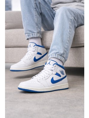 Nike Jordan 1 Mid Mavi Se Spor Günlük Sneaker Ayakkabısı
