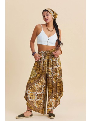 Los Banditos Paçası Detaylı Beli Lastikli Bol Paça Pantolon