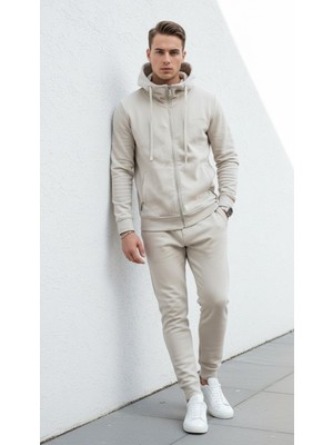 Plus Scorpion Erkek Pike Eşofman Takımı Slim Fit Kapüşonlu Fermuarlı Günlük Spor Set