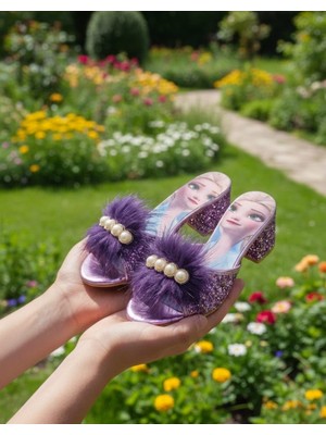 SGF Kids Mor Terlik Cam Kırığı Çocuk Karakterli Terlik