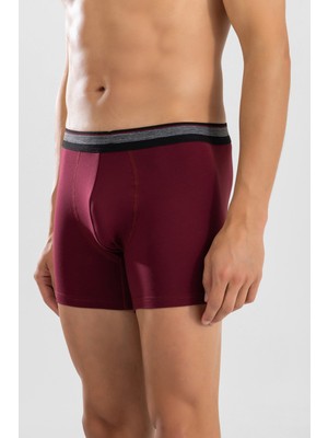 Baykar Erkek Compact Pamuklu Düz Boxer 1428 Bordo