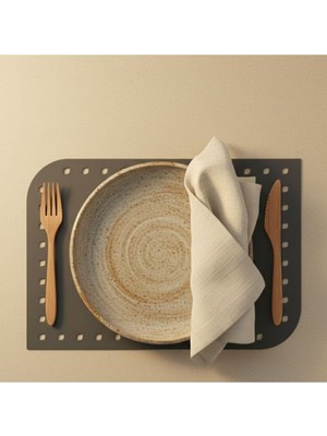 Grand Fine Art 2 Adet Deri Amerikan SERVIS-33X44 cm Amerikan Servis-Delikli Supla