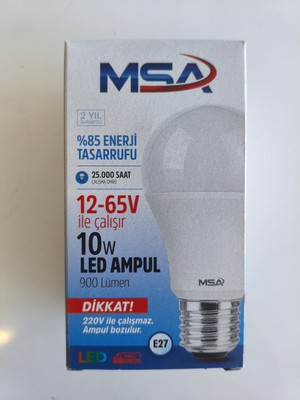 Msa Beyaz LED Ampul (5 Adet), 12-65 V ile Çalışır, Karavan, Tekne,güneş Enerjisi (220 V ile Çalışmaz)