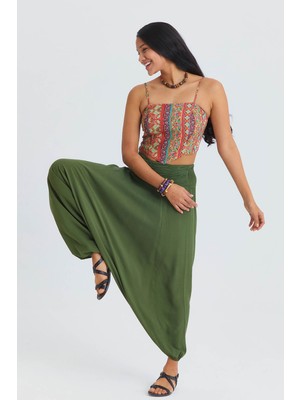 Los Banditos Drape Detay Beli Lastikli Şalvar Pantolon