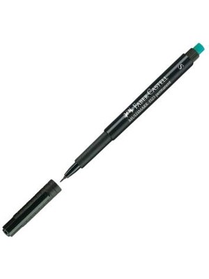 Faber-Castell Faber Castell Permanent Kalem, S Boy, Solmayan Mürekkep, Siyah