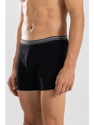 Baykar Erkek Compact Pamuklu Düz Boxer 1428 Siyah