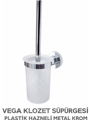 Onno Vega Klozet Süpürgesi Metal Krom