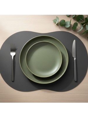 Grand Fine Art 2 Adet Deri Amerikan Servis- Simetrik Oval Supla