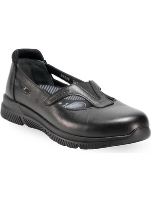 Forelli 29435-G Sole Siyah Kadın Hakiki Deri Ayakkabı