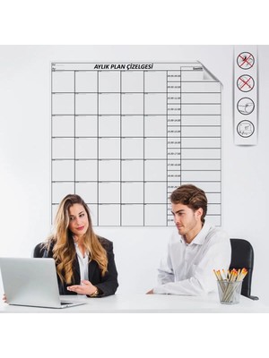 Özfırat Pvc Yapı Buffer® Aylık Planlayıcı Manyetik Duvar Stickerı Takvim Plan Çizelgesi