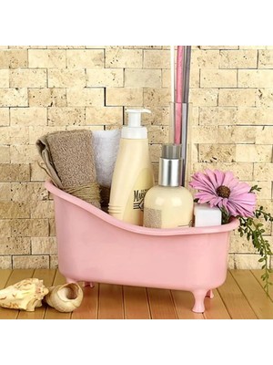 Özfırat Pvc Yapı Buffer® Dekoratif Mini Küvet Şeklinde Çok Amaçlı  Banyo Düzenleyici Sepet