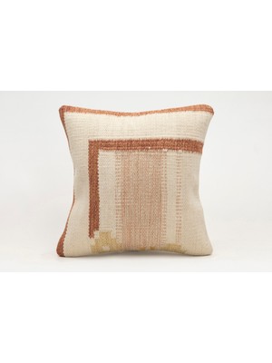 Kilim Wholesale El Yapımı Kilimden Yapılmış Vintage Kırlent Kılıfı, Yün, 40X40 cm