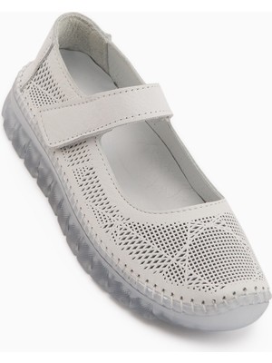 Limoya Solvi Hakiki Deri Beyaz Kadın Günlük Ayakkabı