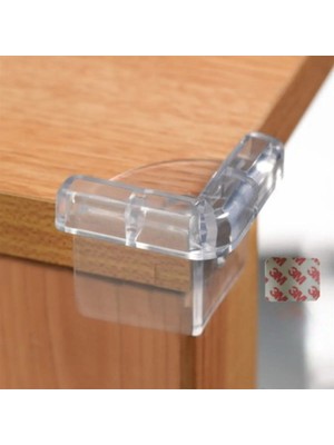 Özfırat Pvc Yapı Buffer® 4 Adet Kendiliğinden 3m Yapışkanlı Yumuşak ve Esnek Yapıda Sehpa,masa,dolap Köşe Koruyucu Aparat