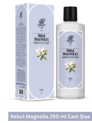 Rebul Magnolia 250 ml Cam Şişe 80 Derece Manolya Kokusuyla Dökme Kolonya
