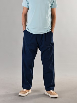 Duxa %100 Pamuk Keten Kumaştan Beli Lastikli ve Bağcıklı Erkek Rahat Kalıp Bol Kesim Günlük Ev Dış Spor Hac Umre Yazlık Baharlık Giyim Hambez Pantolon Eşofman Altı