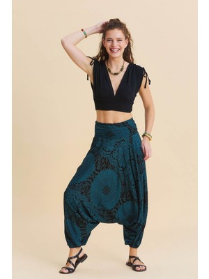 Los Banditos Drape Detay Beli Lastikli Şalvar Pantolon