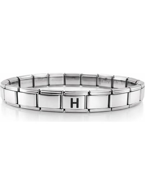 Özfırat Pvc Yapı H Harfli Çelik Bileklik – Kişiye Özel Baş Harf Bileklik – Paslanmaz Çelik Zarif Kadın Bileklik
