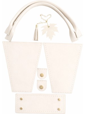 Tods Masal Serisi Sonbahar Çanta Örgü Kiti Krem Renk Yan Körük Taban Püskül Kit Çanta Kiti