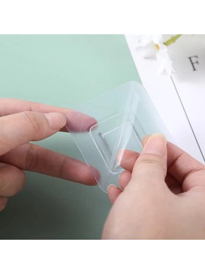 Özfırat Pvc Yapı Buffer® Eşya Sabitleme Askısı 10 Çift Şeffaf Çift Taraflı Yapışkanlı Geçmeli Klips
