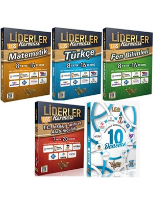 Liderler Karması 2026 Model Lgs Tüm Dersler 10 Deneme ve Branş Denemeleri Seti (5 Kitap 78 Deneme)