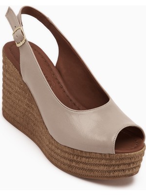 Limoya Caty Bej Dolgu Topuklu Kadın Sandalet
