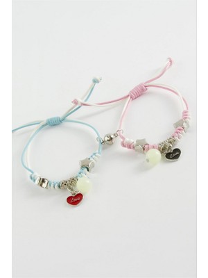 Zero Land Techmrt 2 Adet Kalp Lüks Ip Bileklik - Ebruli